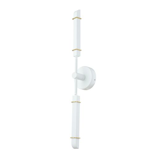 Satin Brass and Matte White LED Wall Sconce from the Concorde Collection