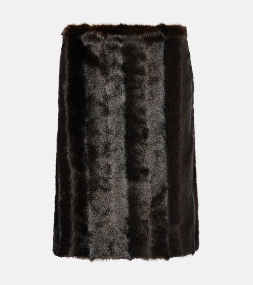 Faux fur midi skirt