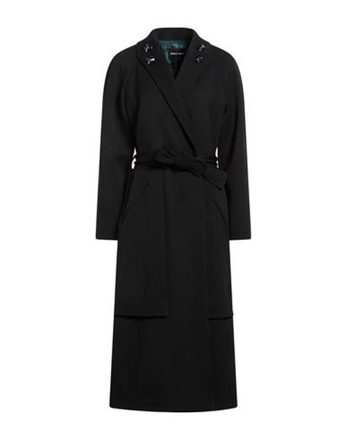 Woman Coat Black Size 10 Virgin Wool, Elastane