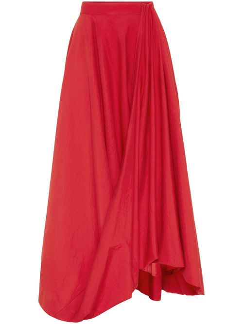 Bubble hem maxi skirt - Red