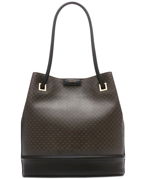 Ash Signature Tote with Magnetic Snap - Brown Khaki/Black