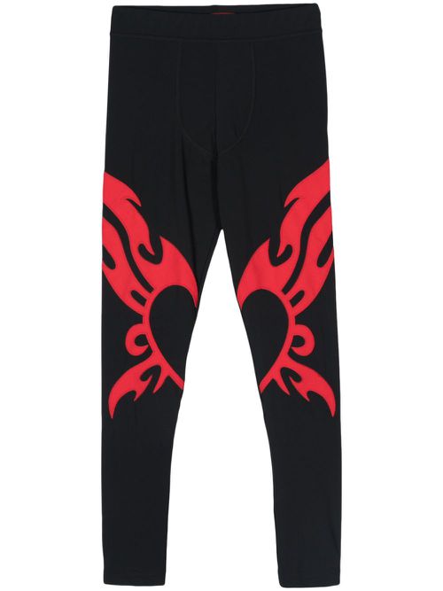 Heart-print leggings - Black