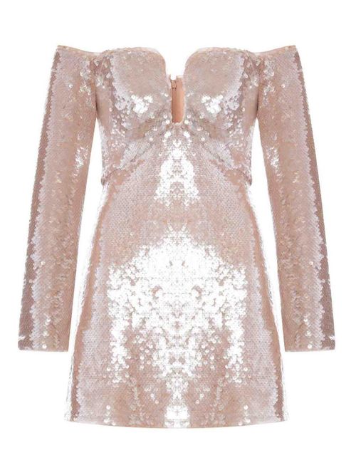 Off-Shoulder Sequin Mini Dress