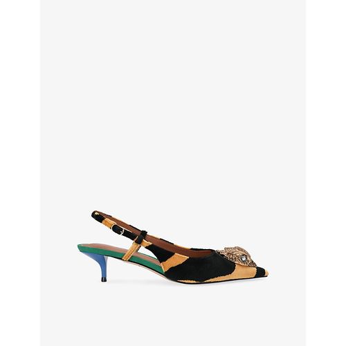 Womens Large Eagle 40 Velvet Sling-Back Courts