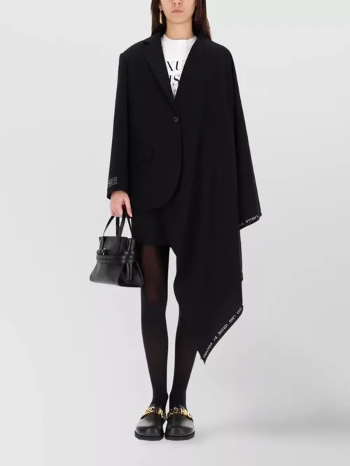 Moschino - asymmetric long jacket draped detai