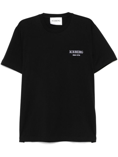 Logo-embroidered T-shirt - Black
