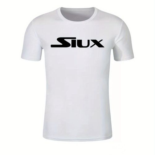 TEMU Camiseta Casual de Manga Corta para Hombre con Estampado SIUX - Negra y Blanca, Ajuste Regular para casual, Moda , Tejido Transpirable, Camisa