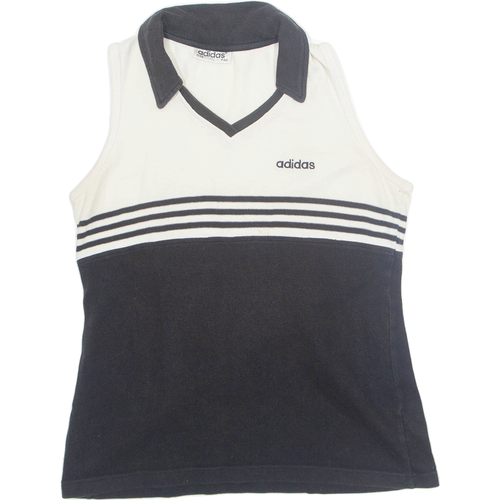 ADIDAS F40 Womens Vest Cream Sleeveless 90s Collared