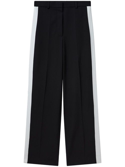 Stripe-detail straight-leg trousers - Black