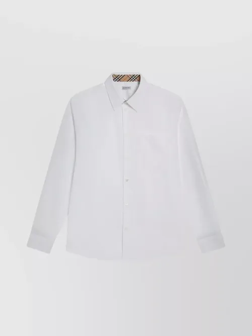 Burberry - cotton poplin shirt buttoned cuff