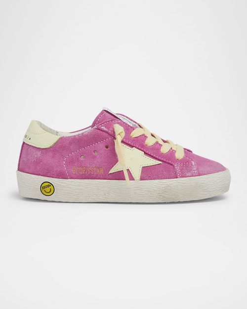 Girl's Super Star Mixed Leather Low-Top Sneakers