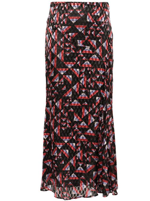 Katae geometric-print midi skirt - Black