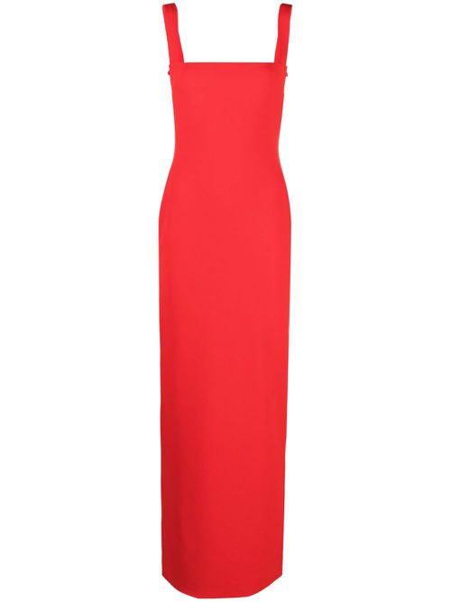 Joni square-neck dress - Red