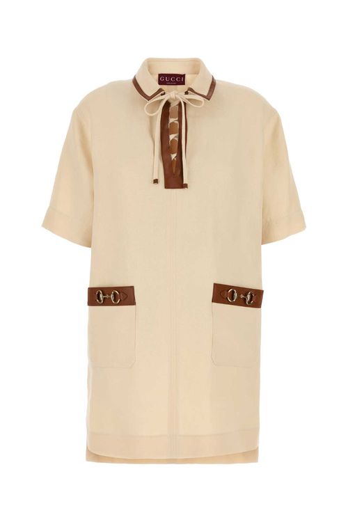 Sand Linen Mini Dress
