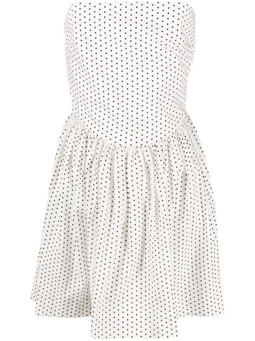 Hannah polka dot-print minidress - White