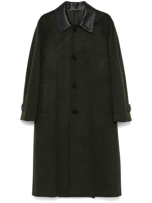 Pleat-detail coat - Green
