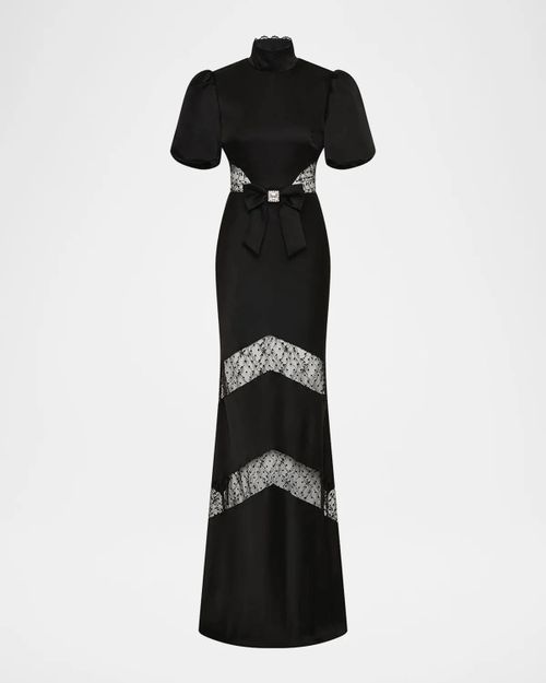 Noire Lace Column Gown