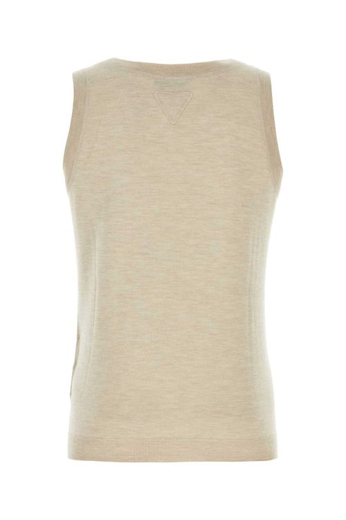 Melange Sand Cashmere Tank Top