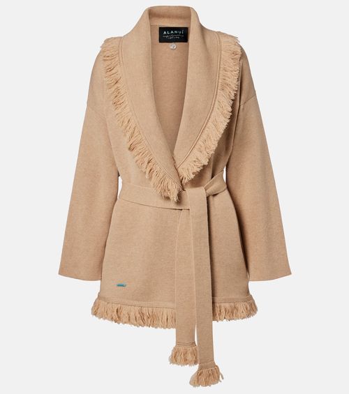 Finest fringed cashmere and cotton cardigan