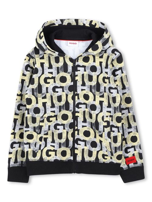 Logo-print hoodie - Black
