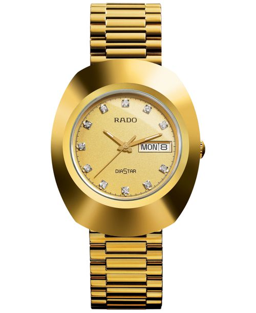 Men's Swiss Original DiaStar Gold-Tone Stainless Steel Bracelet Watch 35mm
