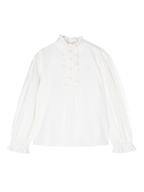 Logo-embroidered shirt - White