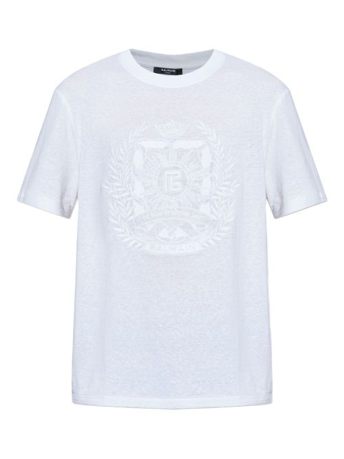 Embroidered-logo T-shirt - Blue