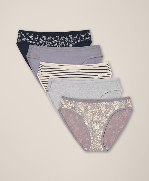 Women's Lavender Petals Everyday Classic Fit Bikini 5-Pack