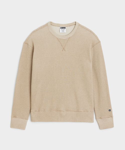 Champion Oversized Waffle Crewneck in Camel
