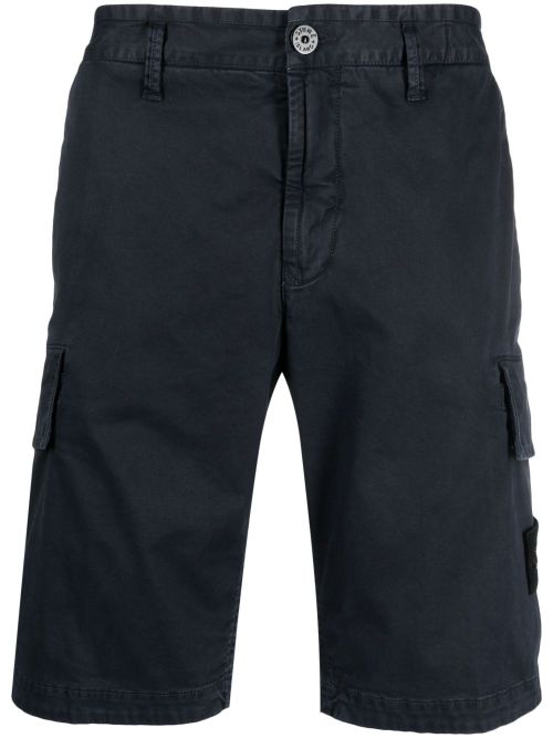 Angled Hand Pockets Cargo Shorts with Concealed Snaps