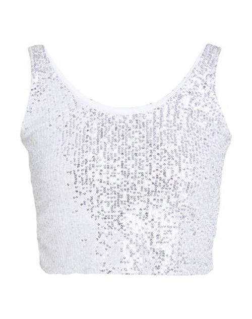 Woman Top Silver Size 2 Polyester, Elastane