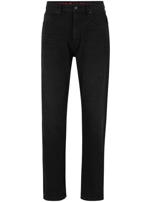 Smiley-print mid-rise slim-fit jeans - Black