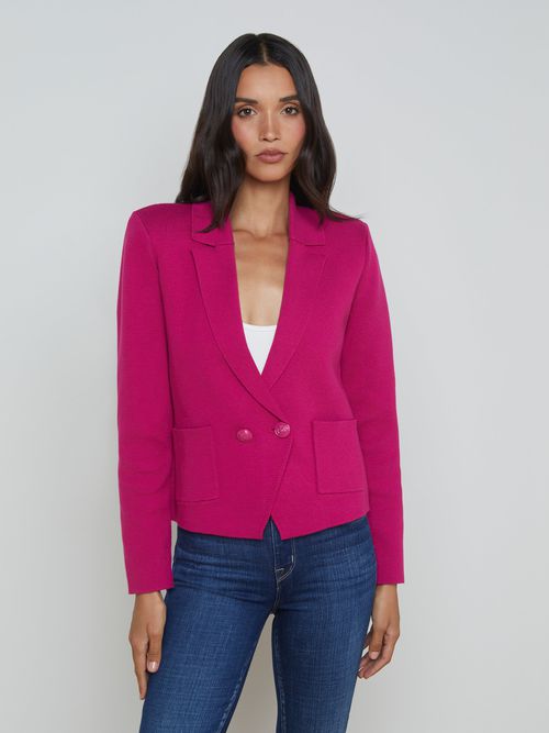 Sofia Knit Blazer In Ruby