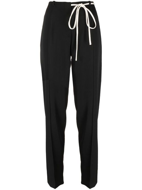 Drawstring-fastening waistband trousers - Black