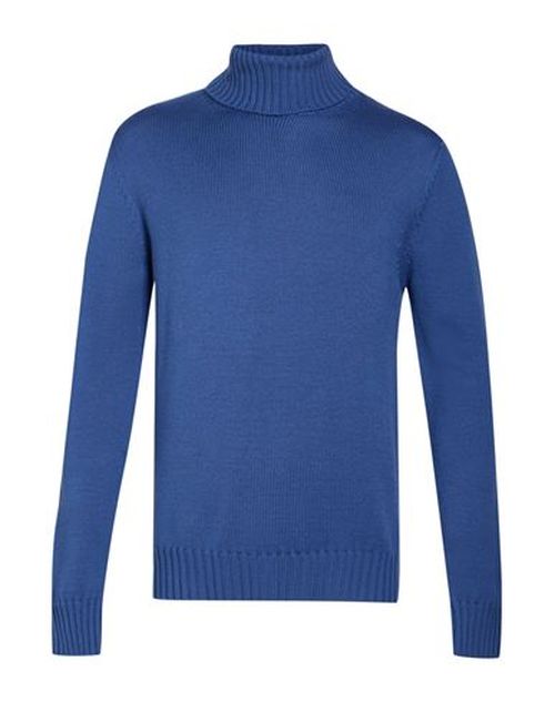 Man Turtleneck Slate blue Size 42 Merino Wool
