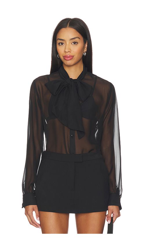 MORE TO COME Cinrella Sheer Top in Black. XS. Also in L, M, S