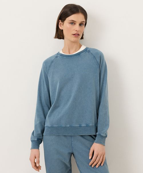 Women's Washed Wedgewood Blue Weekends Relaxed Raglan Sweatshirt