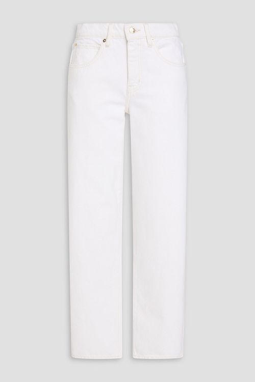Mid-rise barrel-leg jeans - White - 26