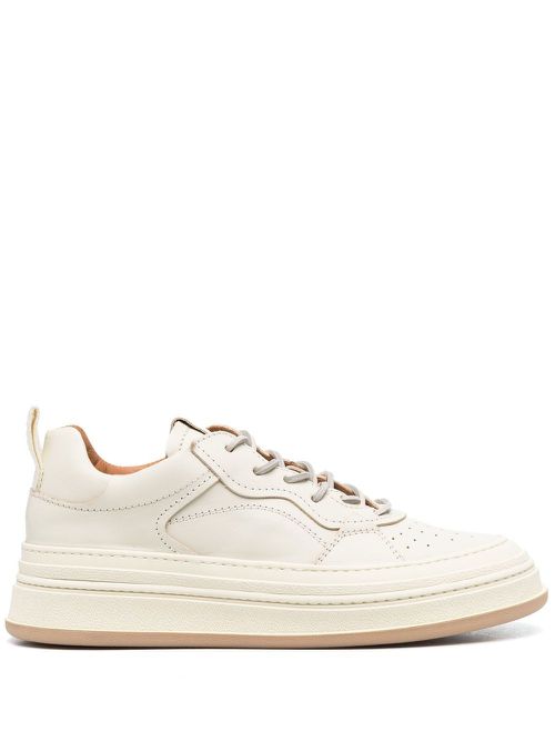 Leather low-top sneakers - Neutrals
