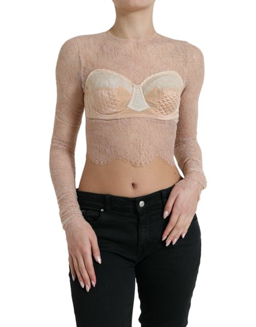Lace Bustier Bustier Top — Beige