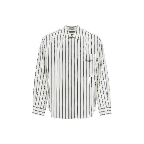 Striped Cotton Shirt — White