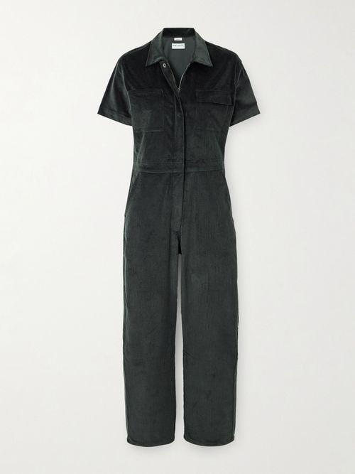Worker Cotton-blend Corduroy Jumpsuit - Gray