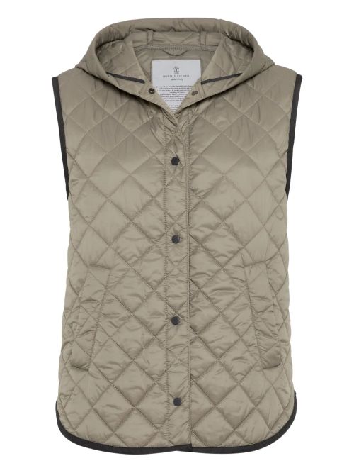 Quilted Vest — Beige