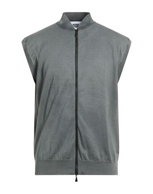 Man Cardigan Grey Size 36 Cotton