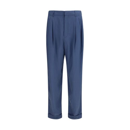 Silk Trousers — Blue
