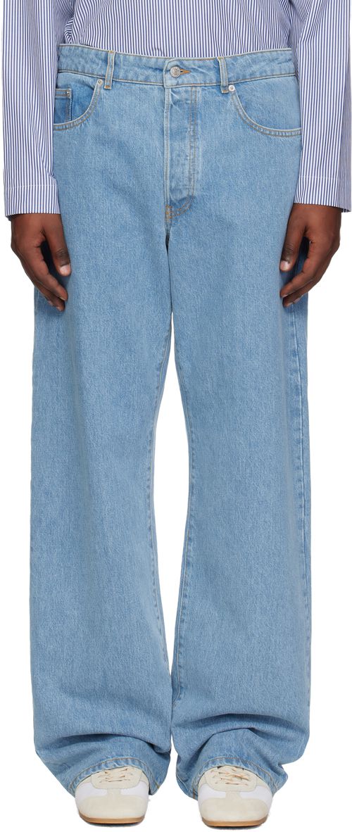 Blue Straight Leg Jeans