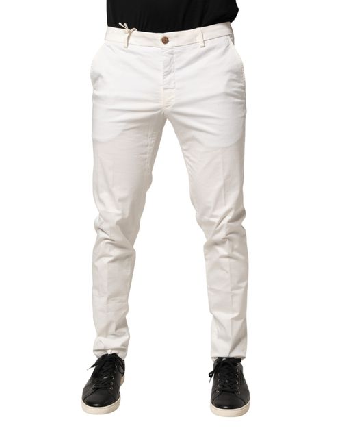 Domenico Tagliente White Tapered Dress Formal Trouser Men's Pants Pre-Owned