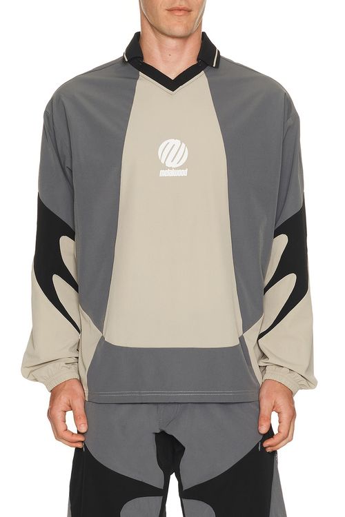 Metalwood Studio Machine Longsleeve Polo in Black - Grey. L also in M, S, XL/1X