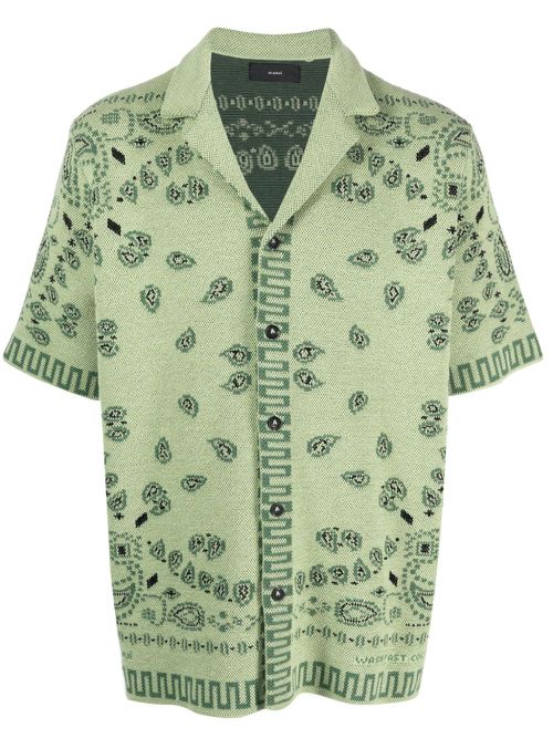 Bandana-jacquard cotton shirt - Green