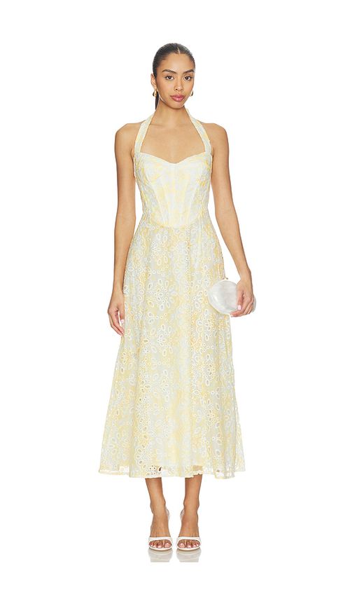Bardot Pollie Halter Midi Dress in Lemon. 10. Also , 2, 4